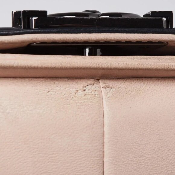 Chanel Bi-Color Beige/Black Leather Medium Boy Bag - Picture 9 of 12